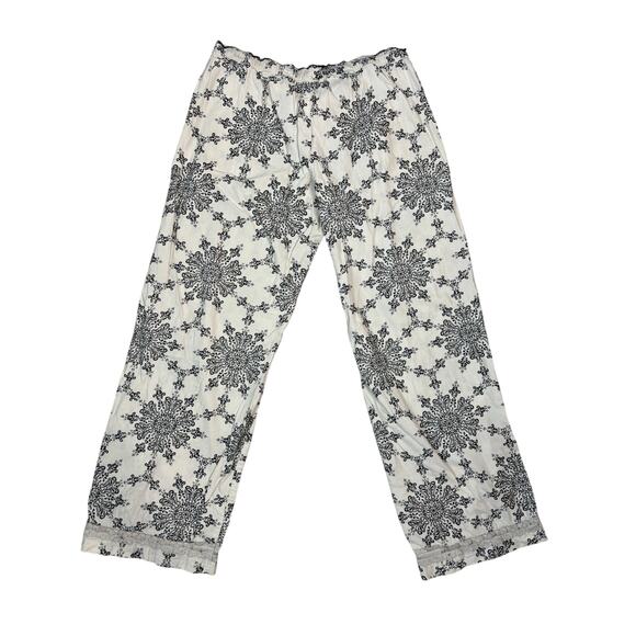 VS Cotton Pajama Pants M/M Black White Paisley
Snowflake Print PJs Ruffle Hem - Picture 5 of 5